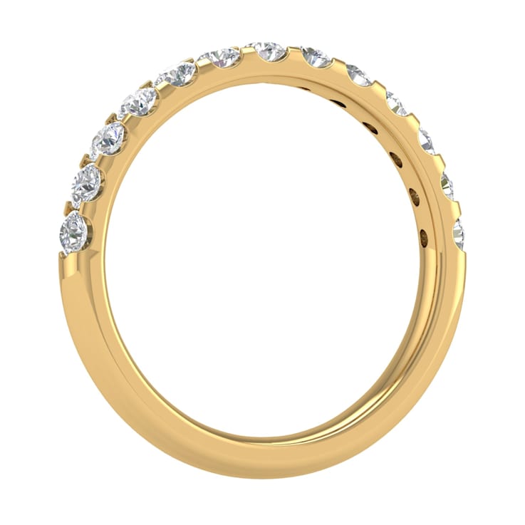 FINEROCK 1/2 Carat Round Diamond Wedding Band Ring in 14K Gold