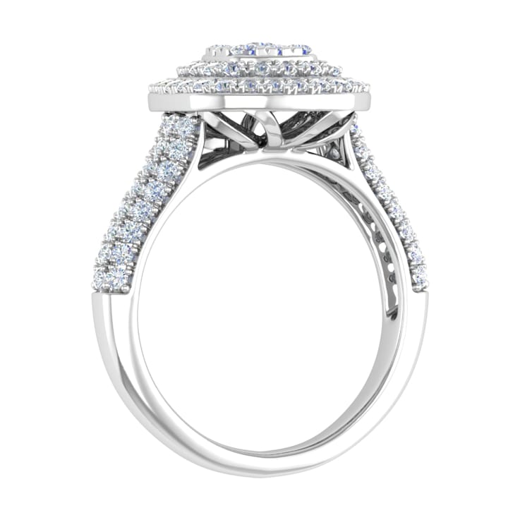 FINEROCK 1 Carat Cushion Cut Halo Prong Set Diamond Engagement Ring in
10K Solid Gold