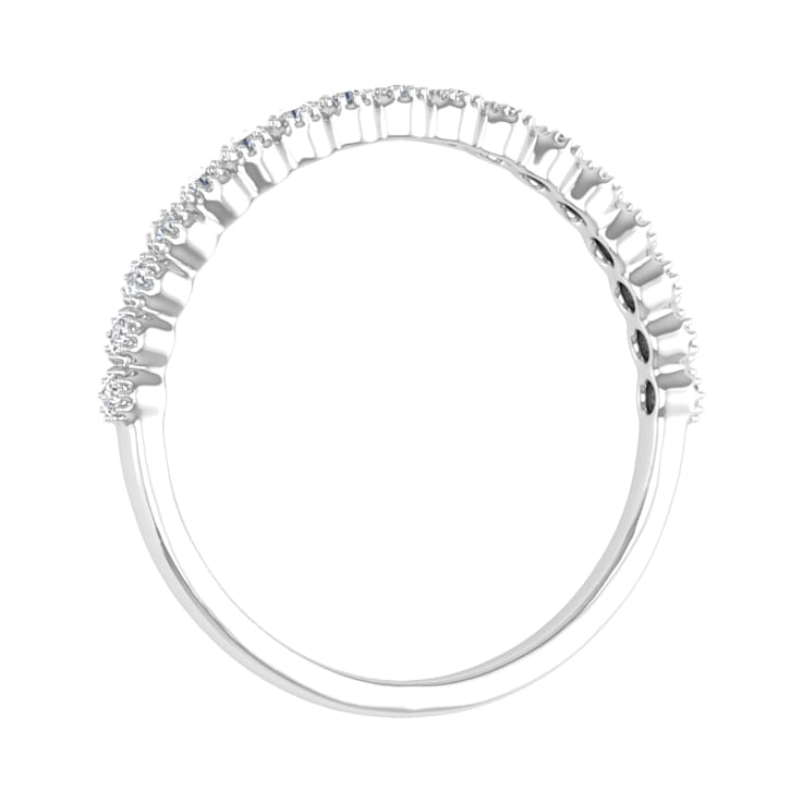 FINEROCK 1/5 Carat Bezel Set Diamond Wedding Band Ring in 14K Solid Gold