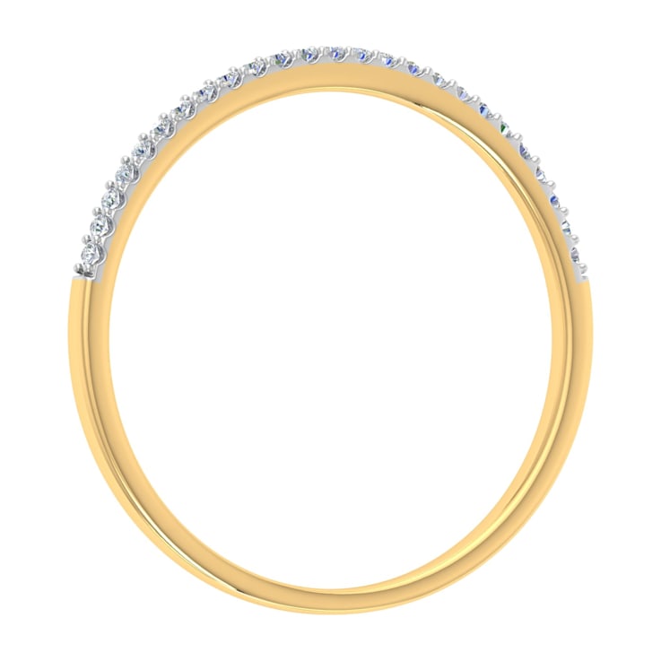 FINEROCK 0.08 ctw 10K White Gold Round Diamond Ladies Wedding
Anniversary Stackable Ring