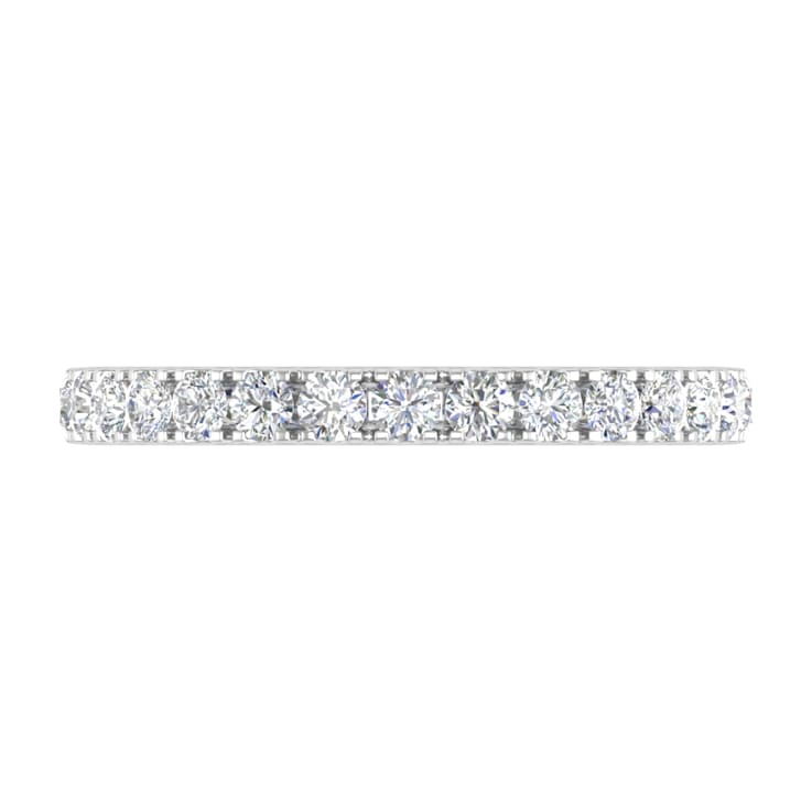 FINEROCK 1/2 Carat Diamond Wedding Band Ring in 14K White Gold