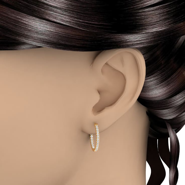 FINEROCK 1 Carat Prong Set Diamond Inside-out Hoop Earrings in 10k
Yellow Gold