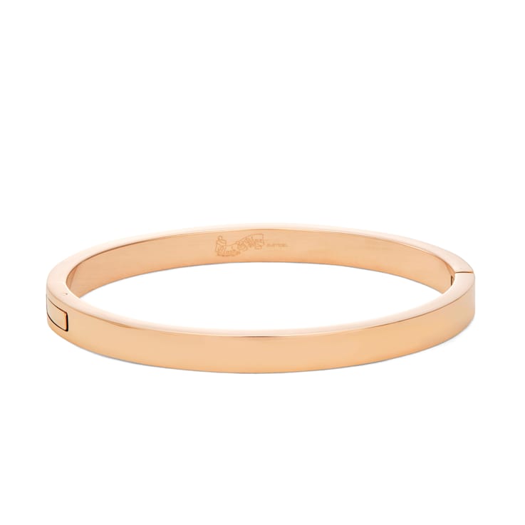 Classic Hinged Bangle in Polished Rose Stainless Steel
