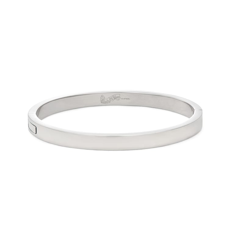 Classic Hinged Bangle in Polished Stainless Steel