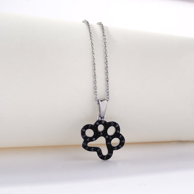 Dog Paw Necklace Square Sterling Silver - Lisa Welch Designs