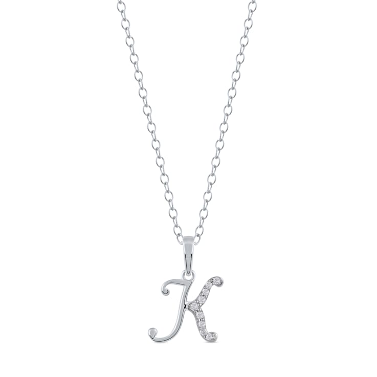1 20ct TDW Diamond Alphabet Pendant