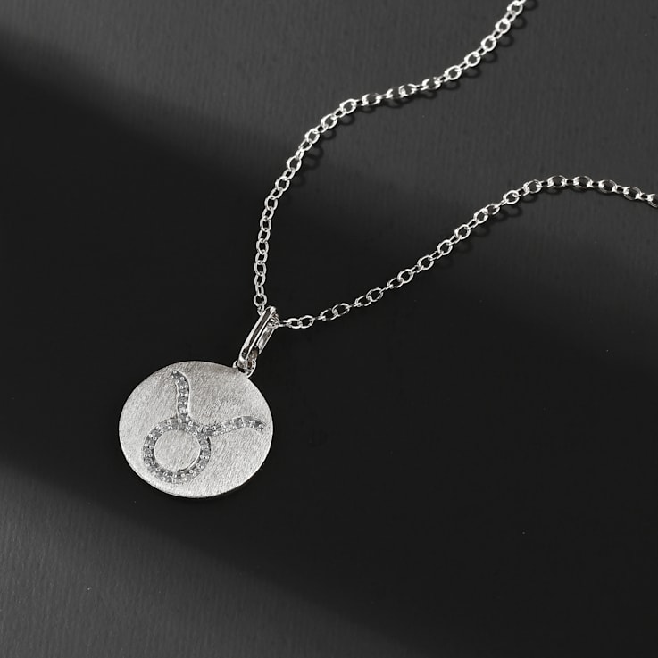Silver Taurus Zodiac Necklace Modern Design | Hersey & Son Silversmiths
