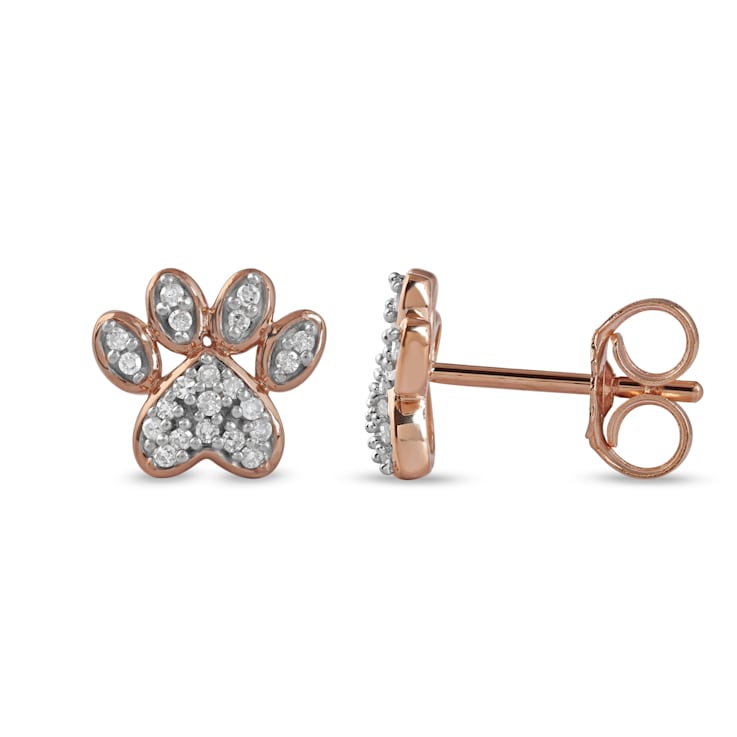 Rose gold dog paw earrings online