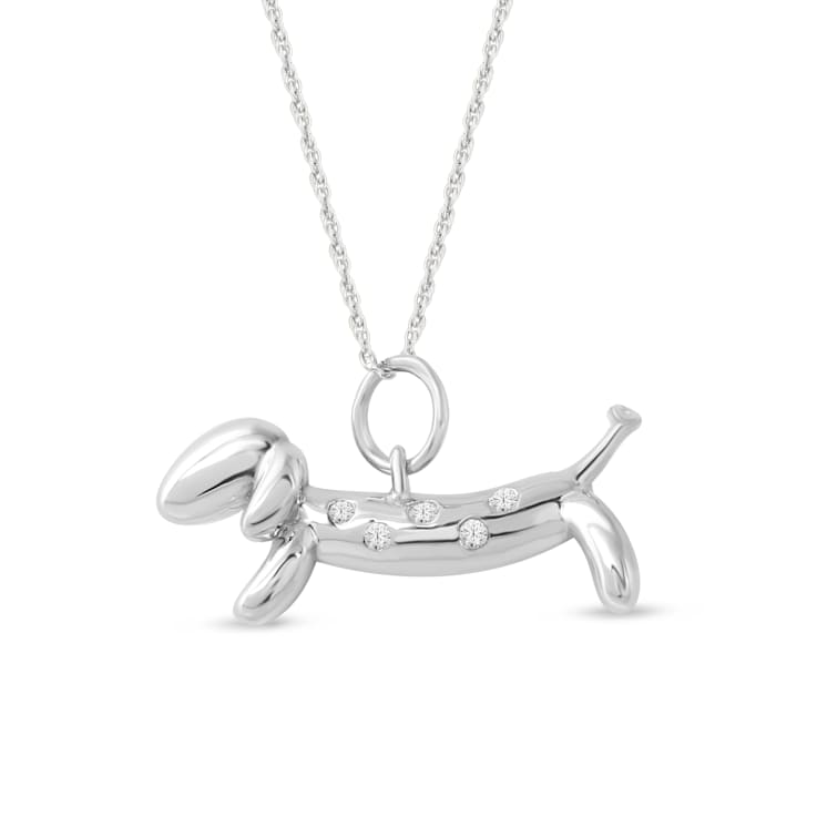 Diamond dachshund necklace sales