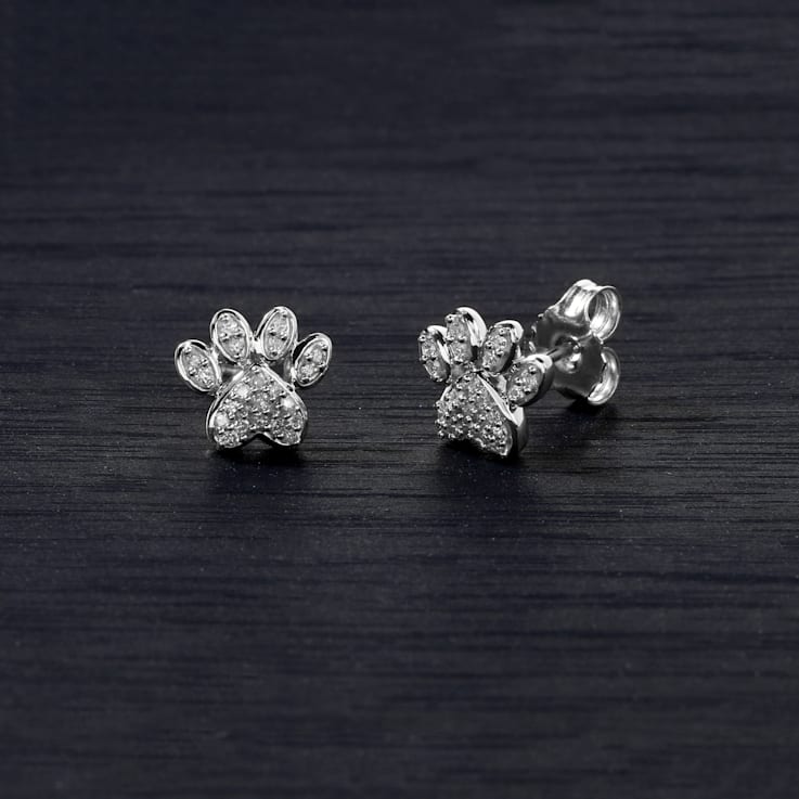 Diamond paw online earrings