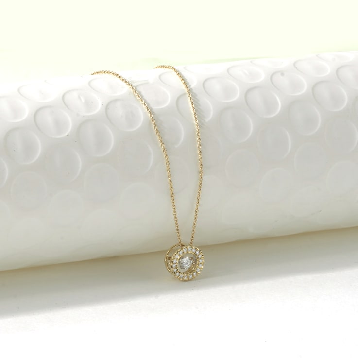 ダイァモンド　TACALE-5　右巻 1/4ct TDW Diamond Infinity Swirl Pendant Necklace in 10k