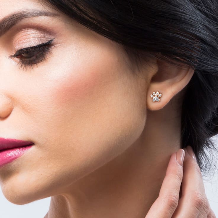 Diamond hotsell dog earrings