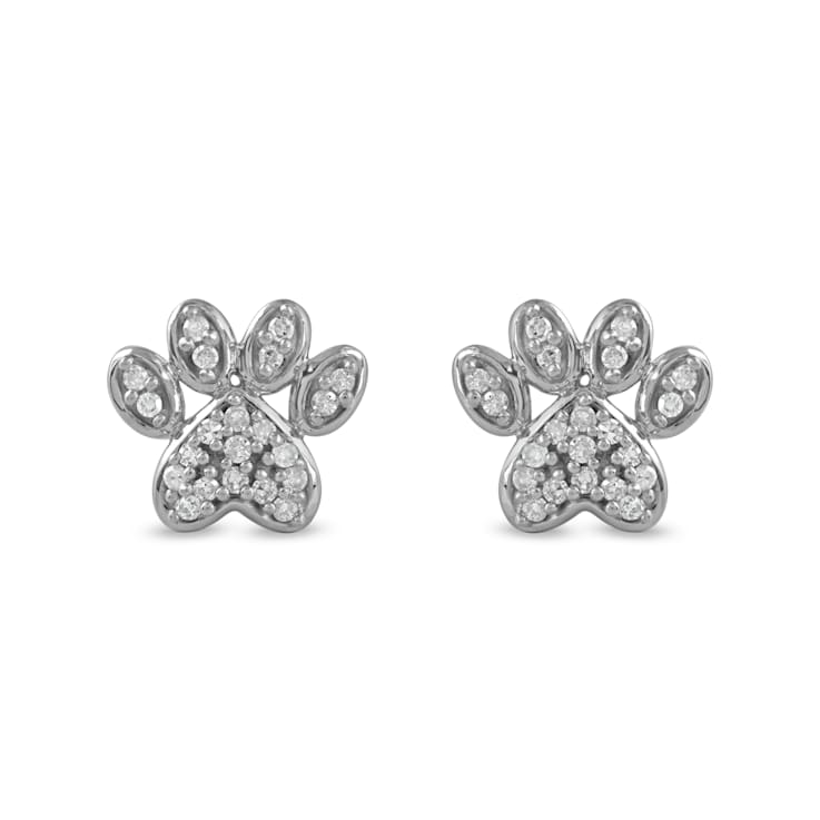 Diamond dog deals paw earrings