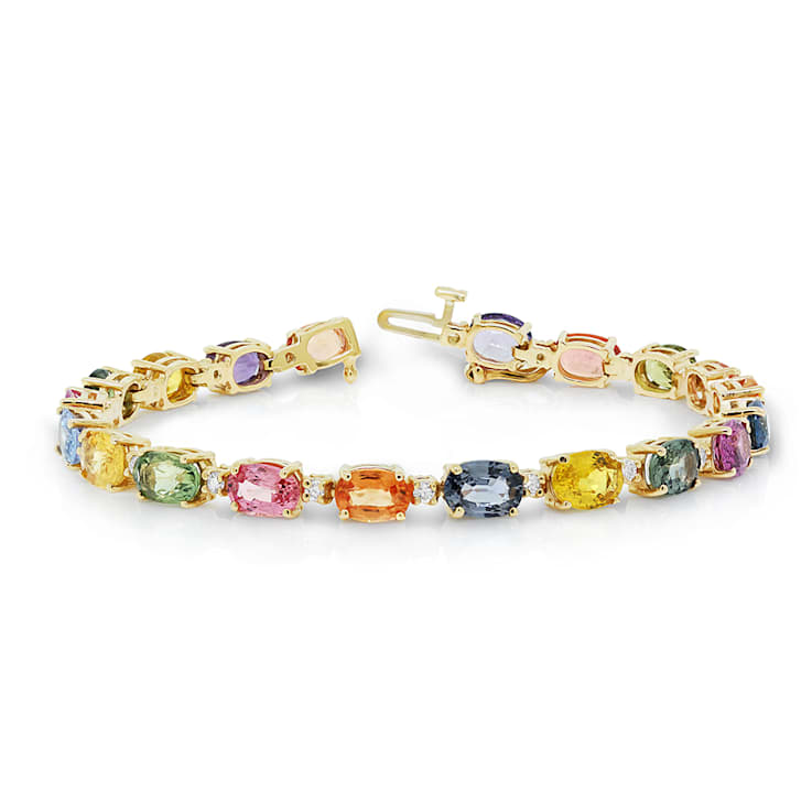 14k yellow gold 2024 multi gemstone bracelet