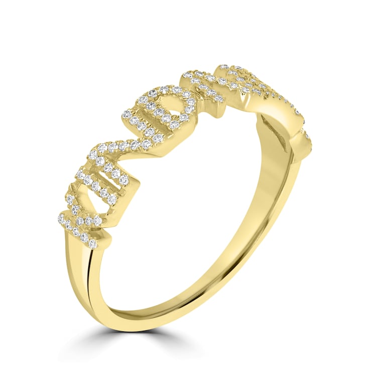GEMistry 14K Yellow Gold 0.15 Ctw Round Diamond Kindness Ring