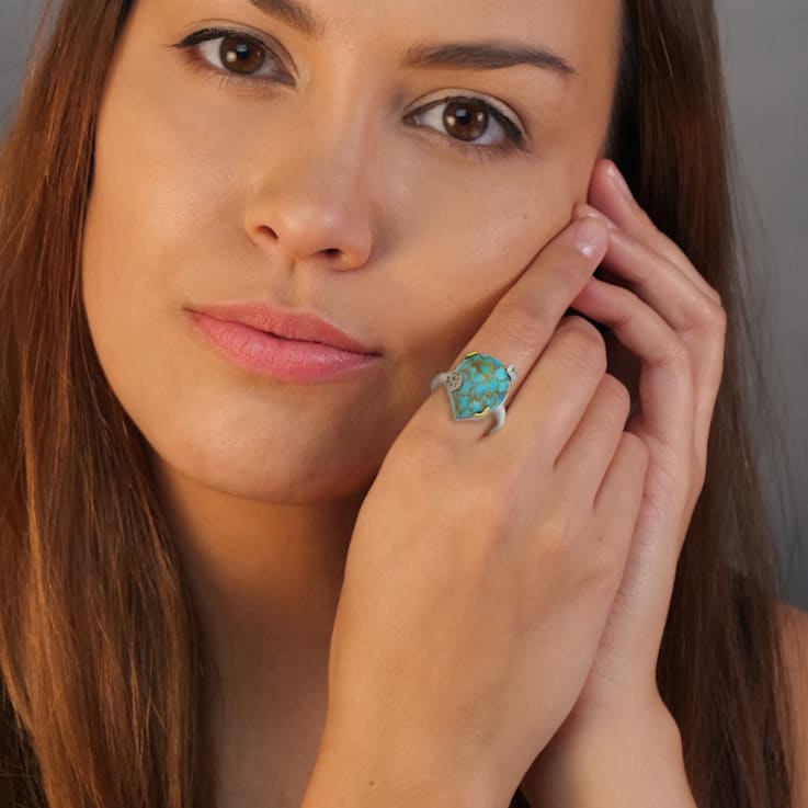 Turquoise and hot sale peridot ring