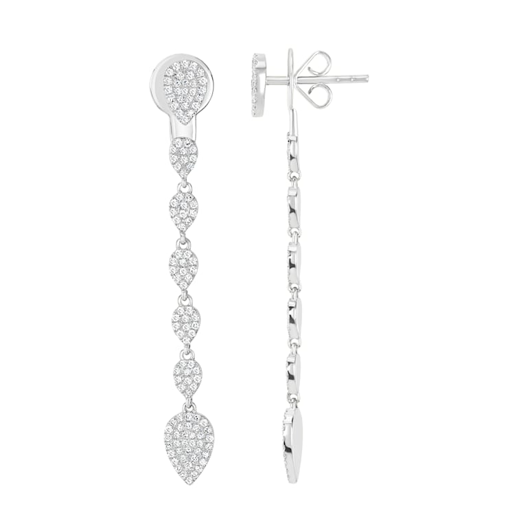 Gemistry 0.52Ctw Round Diamond 14K White Gold Pear Drop Earrings (GH
Color, SI1 Clarity)