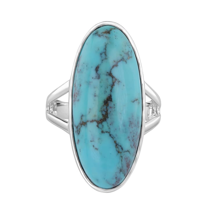 Gemistry Bold Oval Cabochon Gemstone High Polish Ring in Sterling Silver