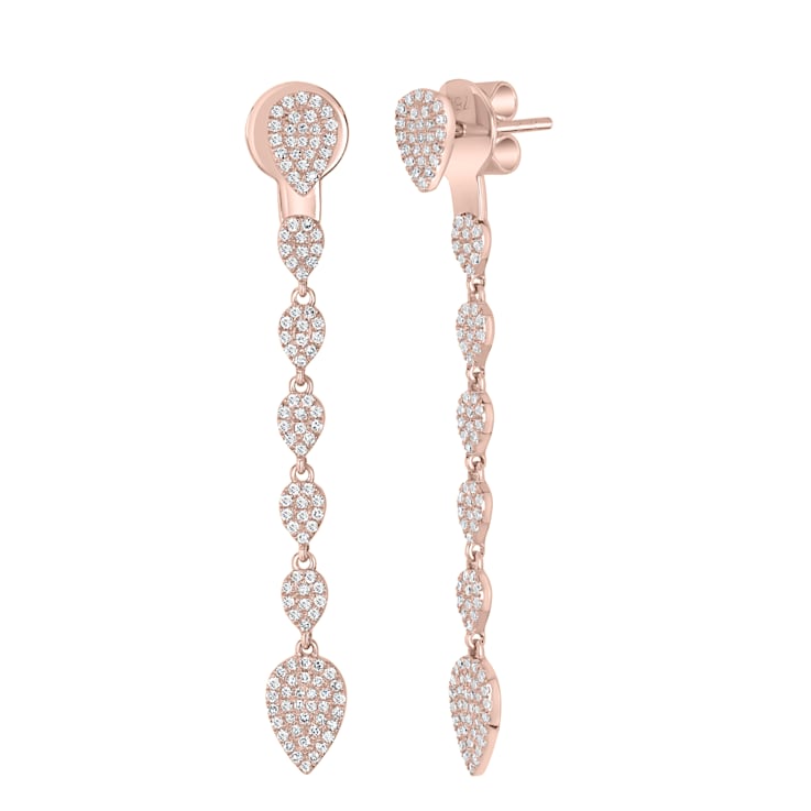 Gemistry 0.52Ctw Round Diamond 14K Rose Gold Pear Drop Earrings (GH
Color, SI1 Clarity)