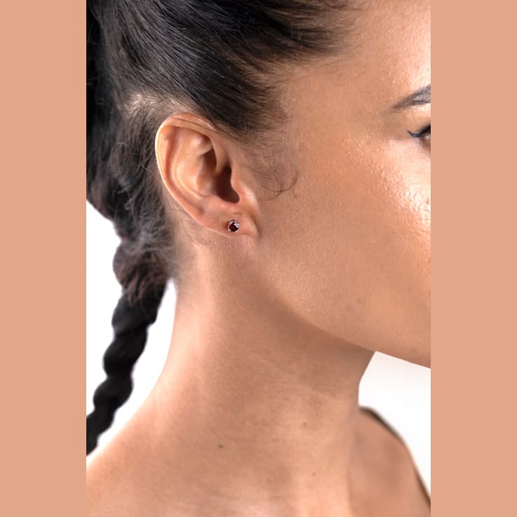 FB Jewels Solid Sterling Silver Rhodium-Plated Black Sapphire & White Topaz Post Earrings FB Jewels Solid Sterling Silver Rhodium-Plated Black Sapphire & White Topaz Post Earrings