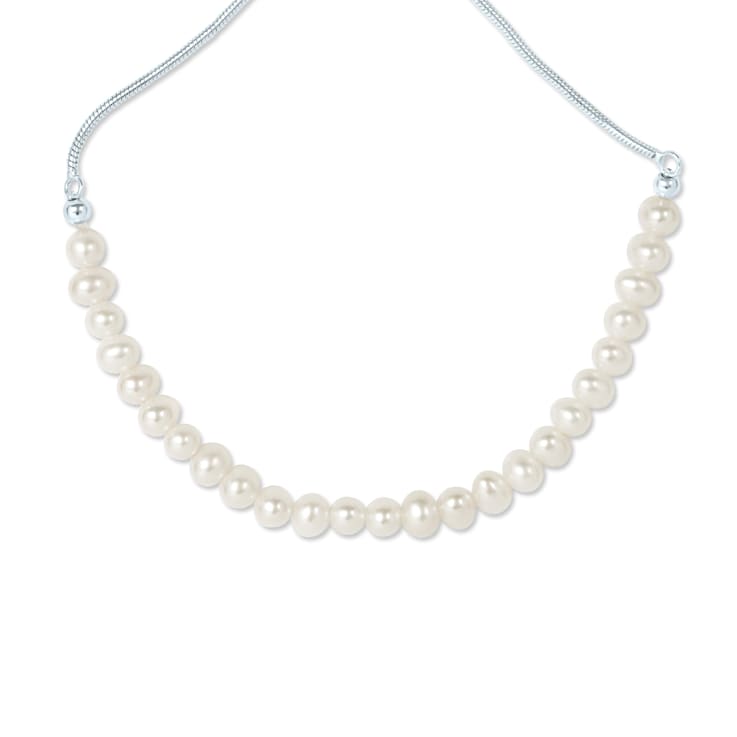 Sterling Silver Freshwater Pearl and Bead Adjustable Bolo Bracelet