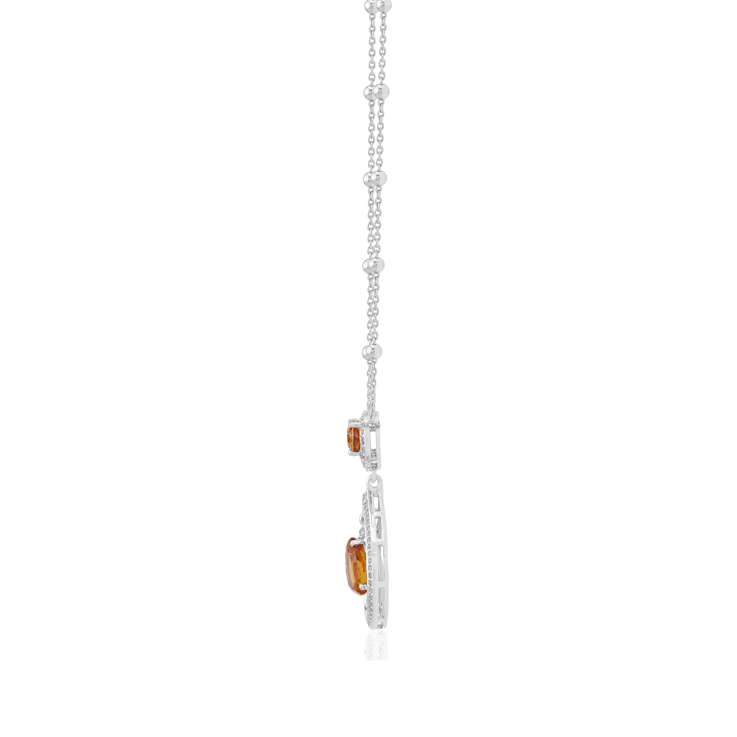 GEMISTRY Oval & Pear Madeira Citrine Dramatic Drop Pendant with
Chain in Sterling Silver 18 inch