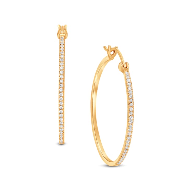 10K Gold Diamond Hoop Earrings 1/8ctw