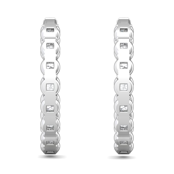 18K Gold Lab Grown Diamond Classic Hoop Earrings 10.85ctw