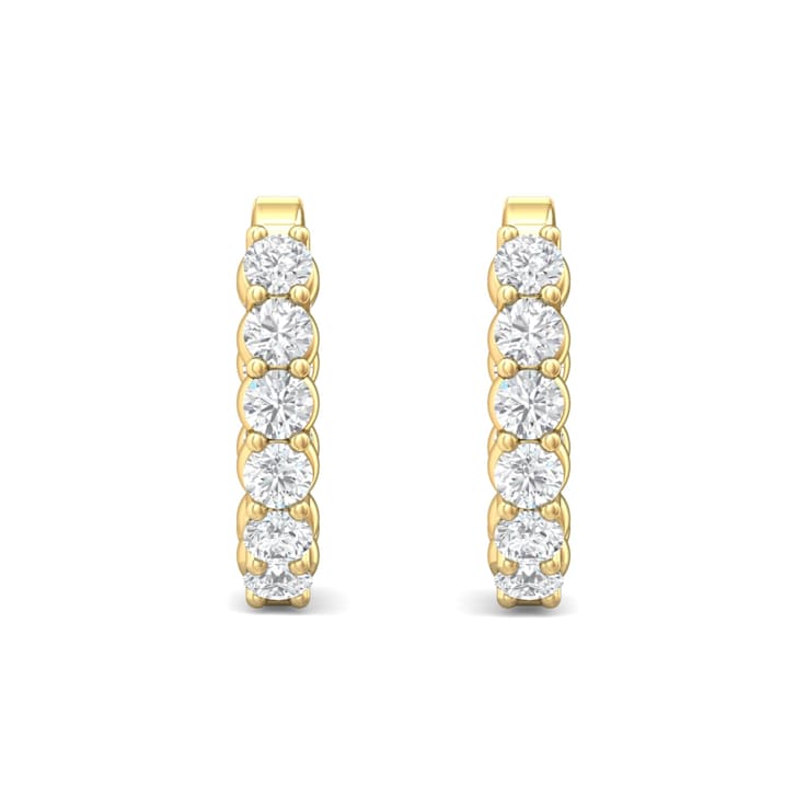 14K Gold Lab Grown Diamond Classic Hoop Earrings 4.20ctw
