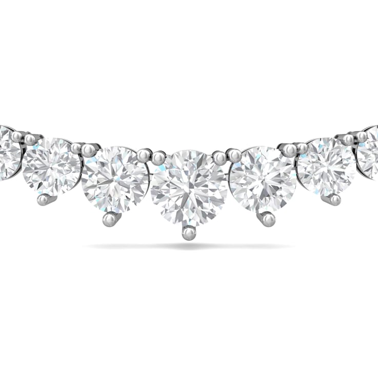 18K White Gold Riviera Lab Grown Diamond 16 Inch Graduated Necklace