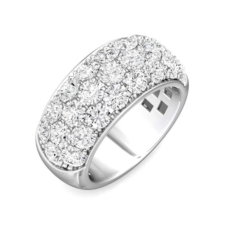 3 Row Lab Grown Diamond Bombay Pavé Band