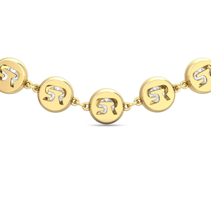 18K Yellow Gold Opera Length Bezel Lab Grown Diamond 34 Inch Strand Necklace