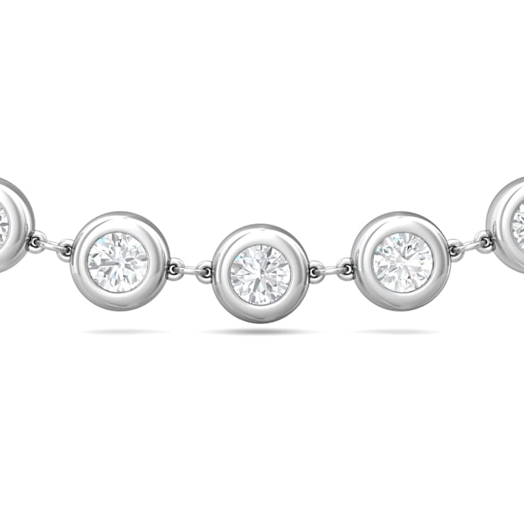 14K White Gold Lab Grown Diamond by the Yard 20 Inch Station Necklace