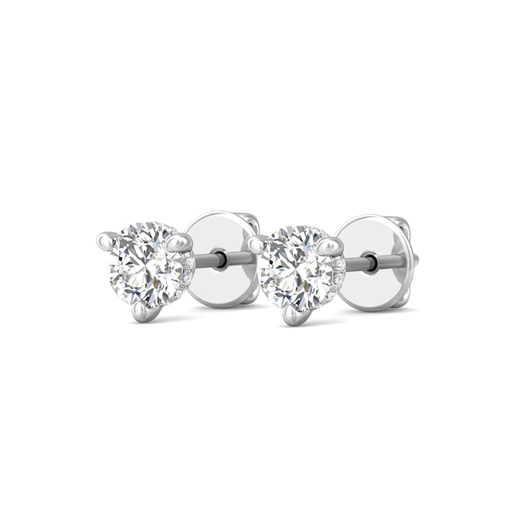 14K Gold Lab Grown Diamond Stud Earrings 1.05ctw