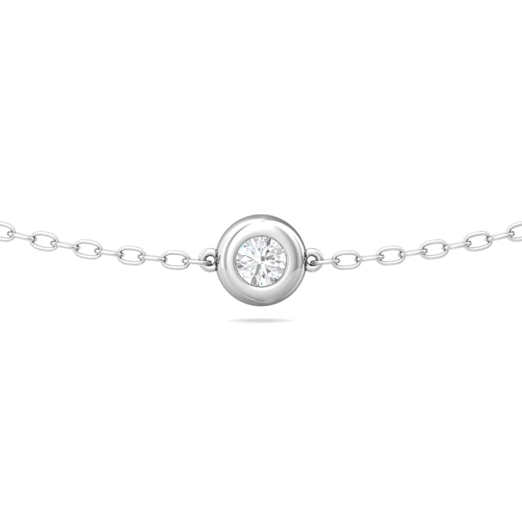 14K White Gold 7 Stone Lab Grown Diamond by the Yard 16 Inch Station
Necklace With 2 Inch Extender