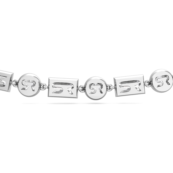 14K White Gold Round and Baguette Lab Grown Diamond Choker Style 20 Inch Necklace