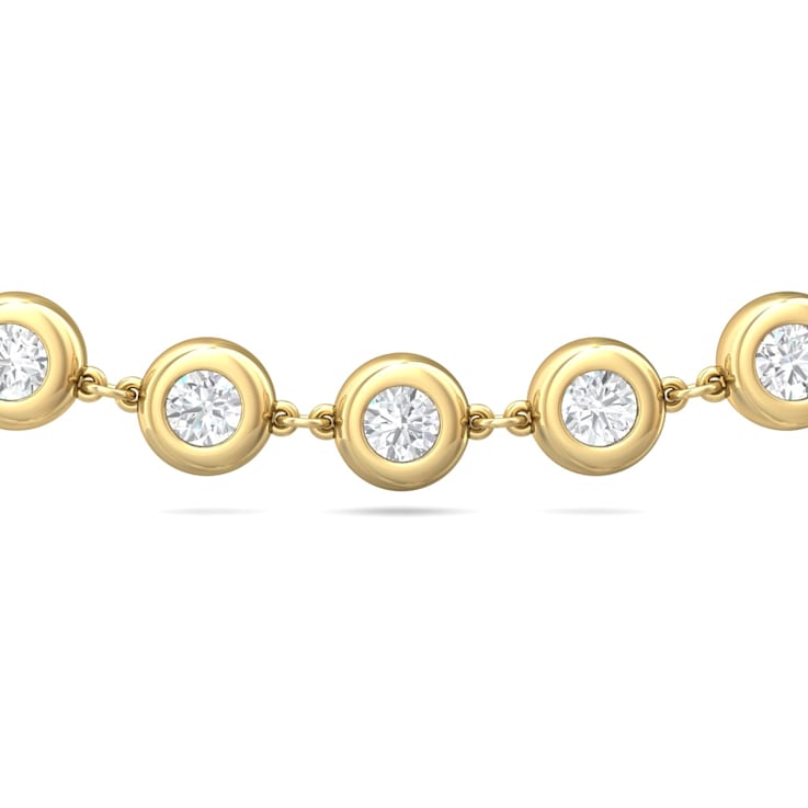 18K Yellow Gold Lab Grown Diamond by the Yard 20 Inch Station Necklace