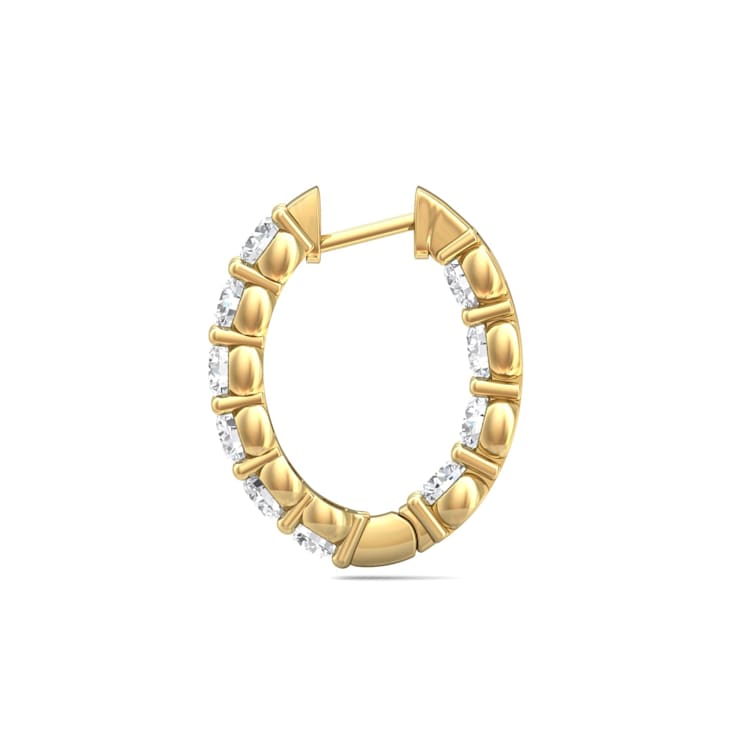 14K Gold Lab Grown Diamond Classic Hoop Earrings 4.20ctw