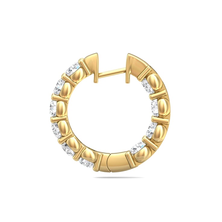 14K Gold Lab Grown Diamond Classic Hoop Earrings 5.20ctw