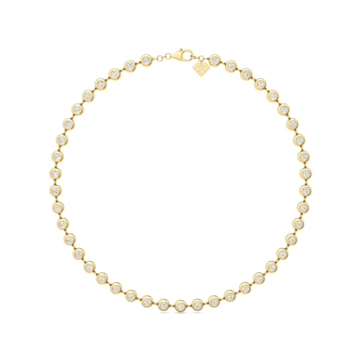 18K Yellow Gold Lab Grown Diamond by the Yard 15 Inch Necklace