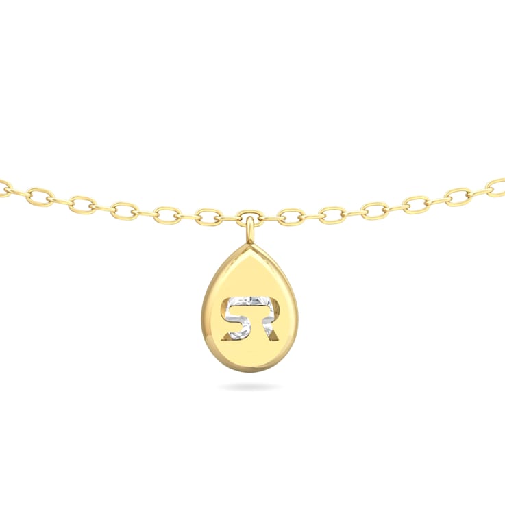 14K Yellow Gold 5 Stone Pear Shape Lab Grown Diamond by the Yard 16 Inch
Drop Necklace