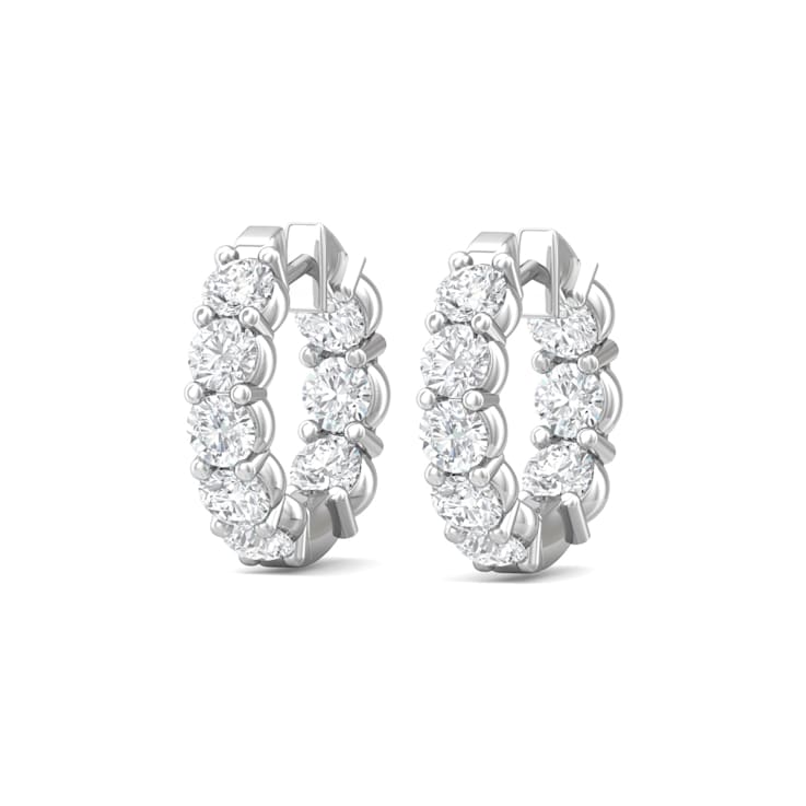 14K Gold Lab Grown Diamond Classic Hoop Earrings 4.15ctw