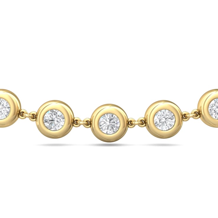 18K Yellow Gold Lab Grown Diamond by the Yard 15 Inch Necklace