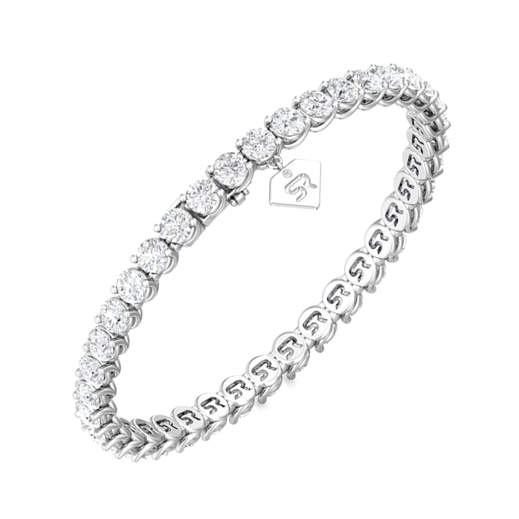 18K White Gold Lab Grown Diamond Tennis Bracelet