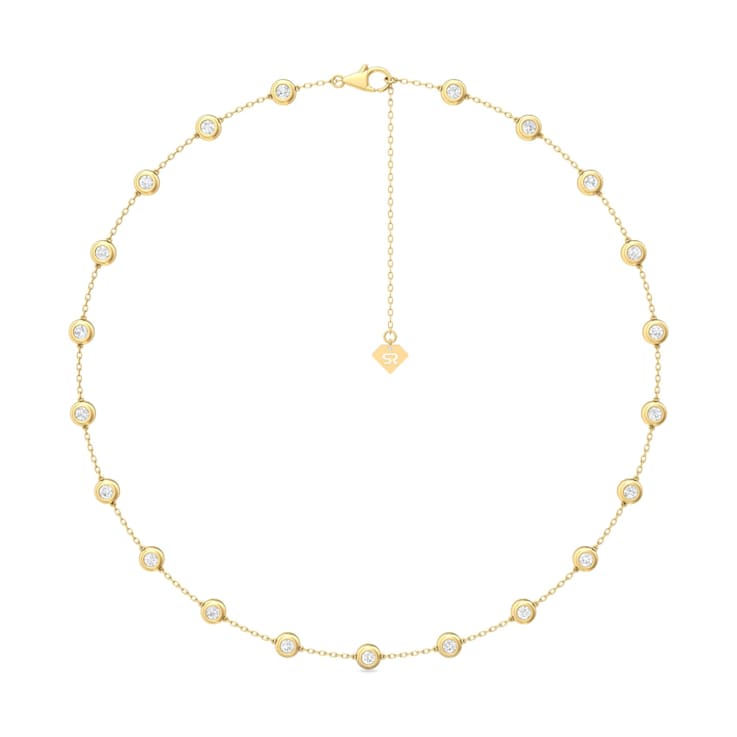 14K Yellow Gold Lab Grown Diamond by the Yard 17 Inch Necklace With 2
Inch Extender