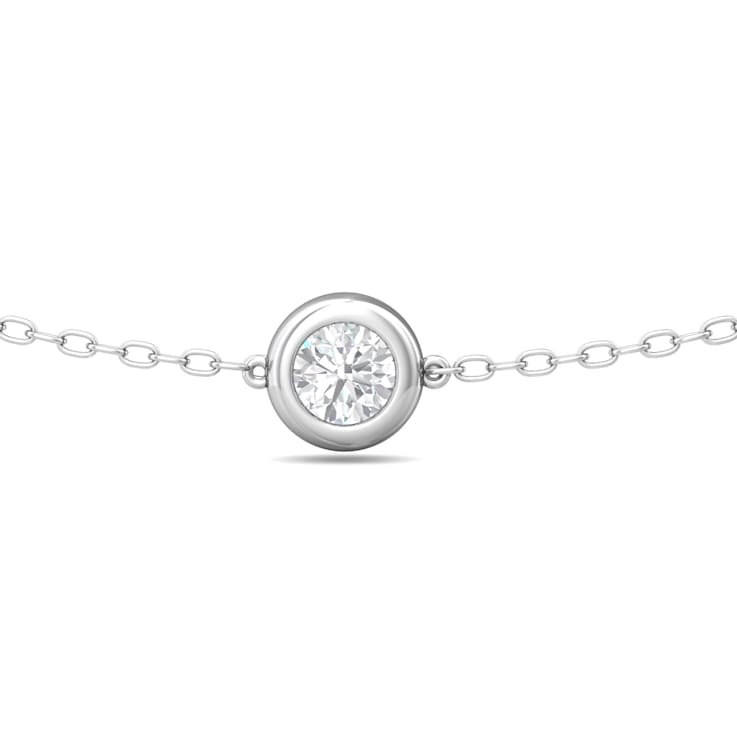 14K White Gold Lab Grown Diamond by the Yard 16 Inch Station Necklace
With 2 Inch Extender