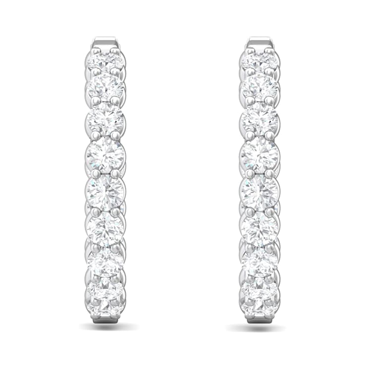 18K Gold Lab Grown Diamond Classic Hoop Earrings 10.85ctw