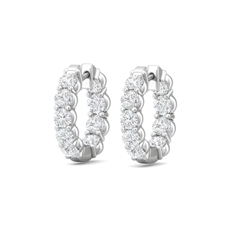 14K Gold Lab Grown Diamond Classic Hoop Earrings 3.75ctw