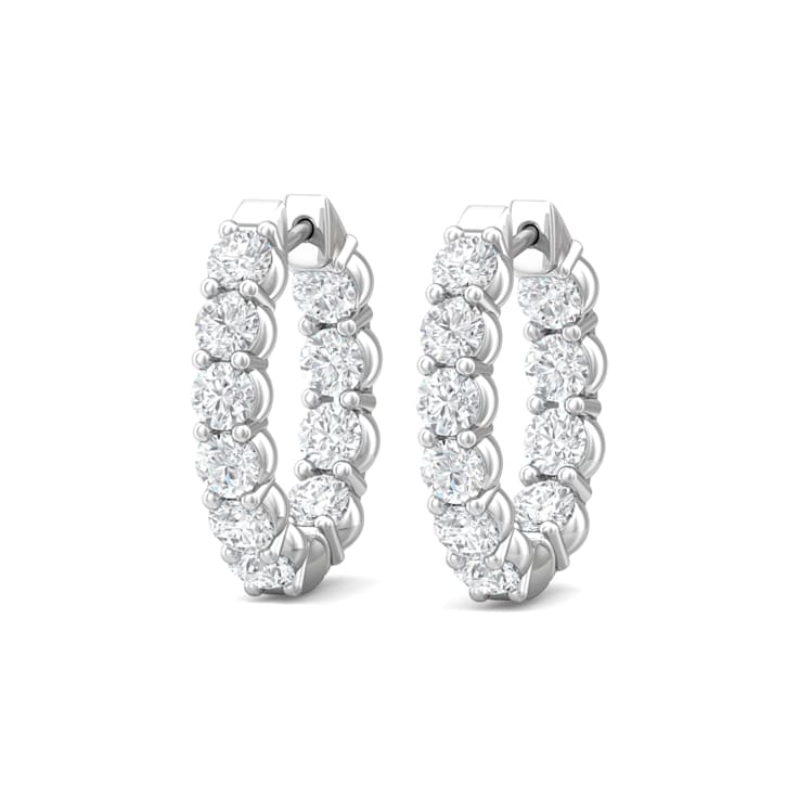 14K Gold Lab Grown Diamond Classic Hoop Earrings 4.20ctw