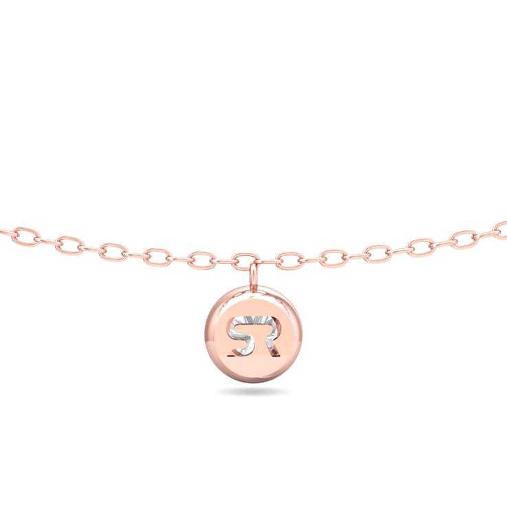 14K Rose Gold 5 Stone Lab Grown Diamond by the Yard 16 Inch Drop Necklace